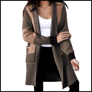Oversized Long Sleeve Cardigan with Pockets, Knit Sweater for Fall Winter